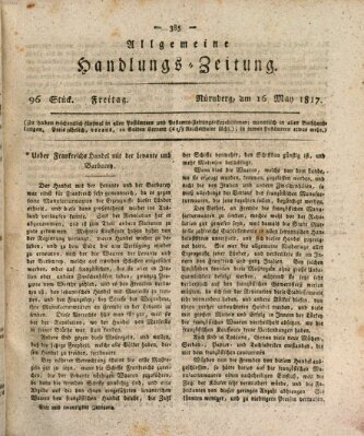 Allgemeine Handlungs-Zeitung Freitag 16. Mai 1817
