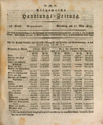 Allgemeine Handlungs-Zeitung Samstag 17. Mai 1817