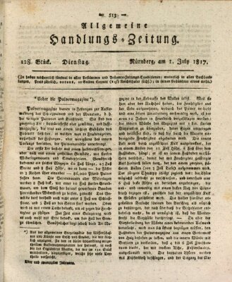 Allgemeine Handlungs-Zeitung Dienstag 1. Juli 1817