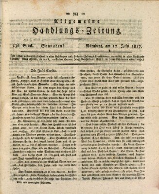 Allgemeine Handlungs-Zeitung Samstag 12. Juli 1817