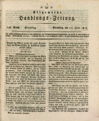 Allgemeine Handlungs-Zeitung Dienstag 29. Juli 1817