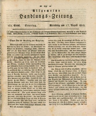 Allgemeine Handlungs-Zeitung Sonntag 17. August 1817