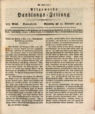 Allgemeine Handlungs-Zeitung Samstag 15. November 1817