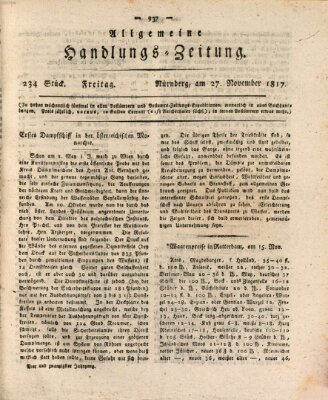 Allgemeine Handlungs-Zeitung Freitag 28. November 1817