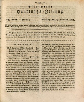 Allgemeine Handlungs-Zeitung Freitag 19. Dezember 1817