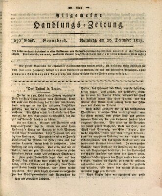 Allgemeine Handlungs-Zeitung Samstag 20. Dezember 1817