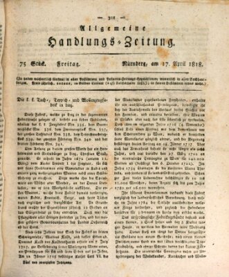 Allgemeine Handlungs-Zeitung Freitag 17. April 1818