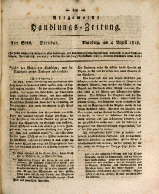 Allgemeine Handlungs-Zeitung Dienstag 4. August 1818