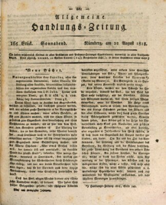 Allgemeine Handlungs-Zeitung Samstag 22. August 1818