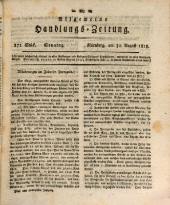 Allgemeine Handlungs-Zeitung Sonntag 30. August 1818
