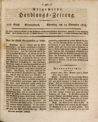 Allgemeine Handlungs-Zeitung Samstag 14. November 1818