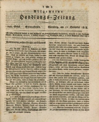 Allgemeine Handlungs-Zeitung Samstag 12. Dezember 1818