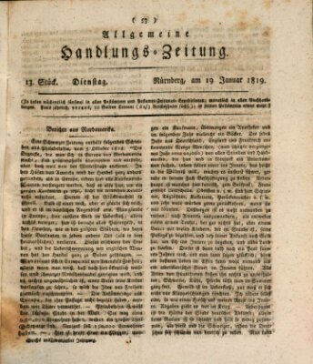 Allgemeine Handlungs-Zeitung Dienstag 19. Januar 1819
