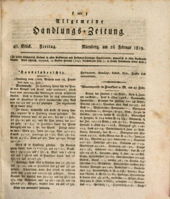 Allgemeine Handlungs-Zeitung Freitag 26. Februar 1819