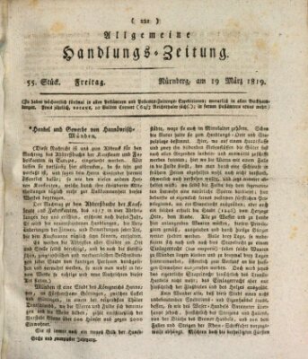Allgemeine Handlungs-Zeitung Freitag 19. März 1819