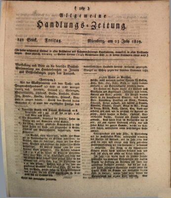 Allgemeine Handlungs-Zeitung Freitag 23. Juli 1819