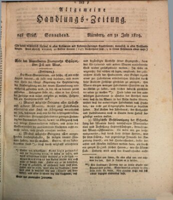 Allgemeine Handlungs-Zeitung Samstag 31. Juli 1819