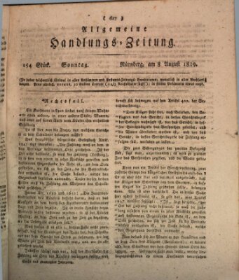 Allgemeine Handlungs-Zeitung Sonntag 8. August 1819