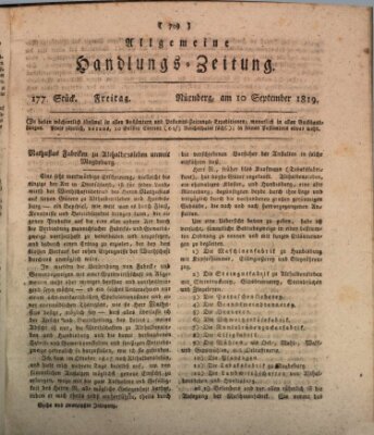 Allgemeine Handlungs-Zeitung Freitag 10. September 1819