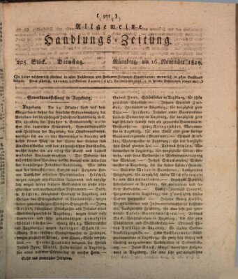 Allgemeine Handlungs-Zeitung Dienstag 16. November 1819