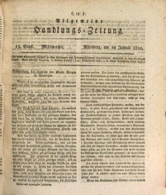Allgemeine Handlungs-Zeitung Mittwoch 19. Januar 1820