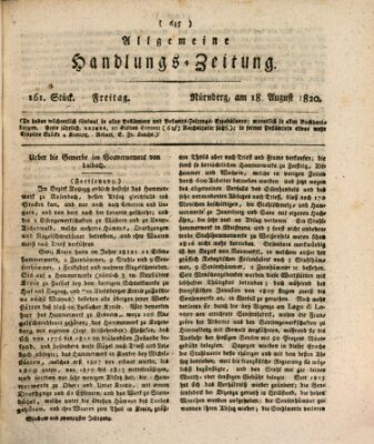 Allgemeine Handlungs-Zeitung Freitag 18. August 1820