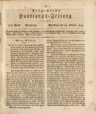 Allgemeine Handlungs-Zeitung Sonntag 29. Oktober 1820