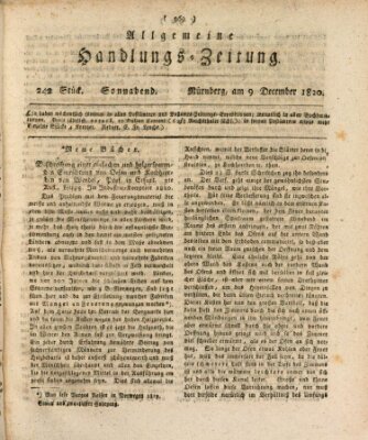 Allgemeine Handlungs-Zeitung Samstag 9. Dezember 1820