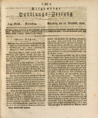 Allgemeine Handlungs-Zeitung Dienstag 12. Dezember 1820