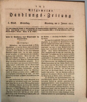 Allgemeine Handlungs-Zeitung Dienstag 9. Januar 1821