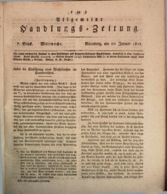 Allgemeine Handlungs-Zeitung Mittwoch 10. Januar 1821