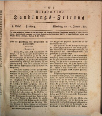Allgemeine Handlungs-Zeitung Freitag 12. Januar 1821