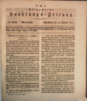 Allgemeine Handlungs-Zeitung Mittwoch 24. Januar 1821