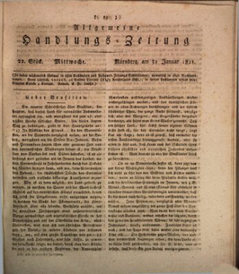 Allgemeine Handlungs-Zeitung Mittwoch 31. Januar 1821