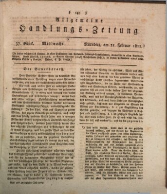 Allgemeine Handlungs-Zeitung Mittwoch 21. Februar 1821