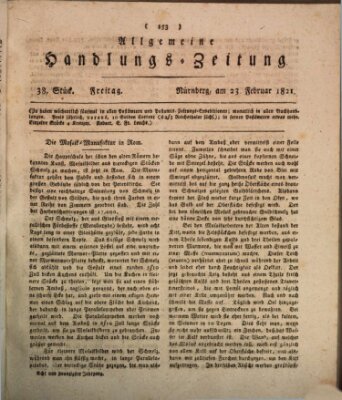 Allgemeine Handlungs-Zeitung Freitag 23. Februar 1821