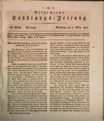 Allgemeine Handlungs-Zeitung Freitag 9. März 1821