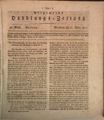Allgemeine Handlungs-Zeitung Sonntag 11. März 1821