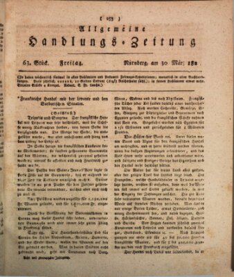 Allgemeine Handlungs-Zeitung Freitag 30. März 1821