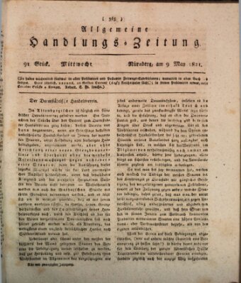 Allgemeine Handlungs-Zeitung Mittwoch 9. Mai 1821