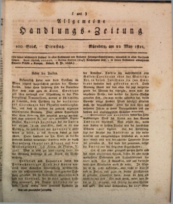 Allgemeine Handlungs-Zeitung Dienstag 22. Mai 1821