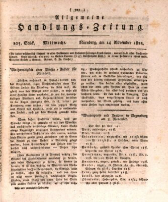 Allgemeine Handlungs-Zeitung Mittwoch 14. November 1821