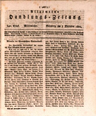 Allgemeine Handlungs-Zeitung Mittwoch 5. Dezember 1821