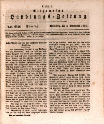 Allgemeine Handlungs-Zeitung Sonntag 9. Dezember 1821