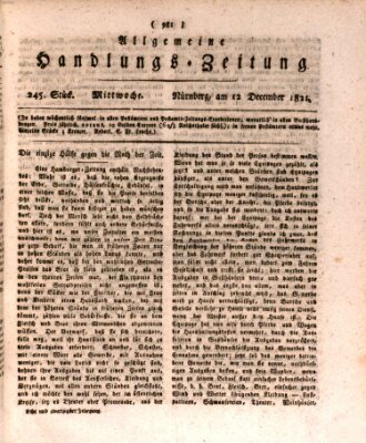 Allgemeine Handlungs-Zeitung Mittwoch 12. Dezember 1821
