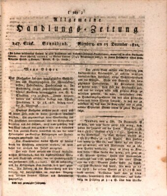 Allgemeine Handlungs-Zeitung Samstag 15. Dezember 1821