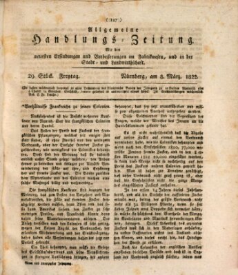 Allgemeine Handlungs-Zeitung Freitag 8. März 1822
