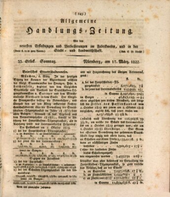 Allgemeine Handlungs-Zeitung Sonntag 17. März 1822