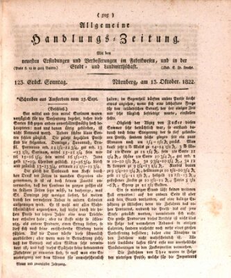 Allgemeine Handlungs-Zeitung Sonntag 13. Oktober 1822