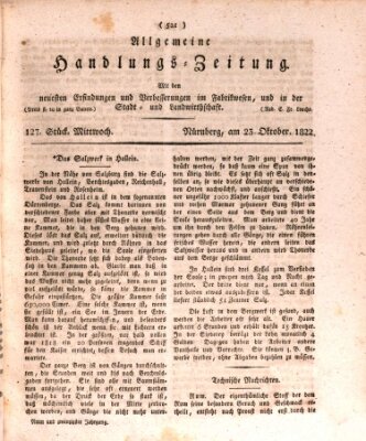 Allgemeine Handlungs-Zeitung Mittwoch 23. Oktober 1822